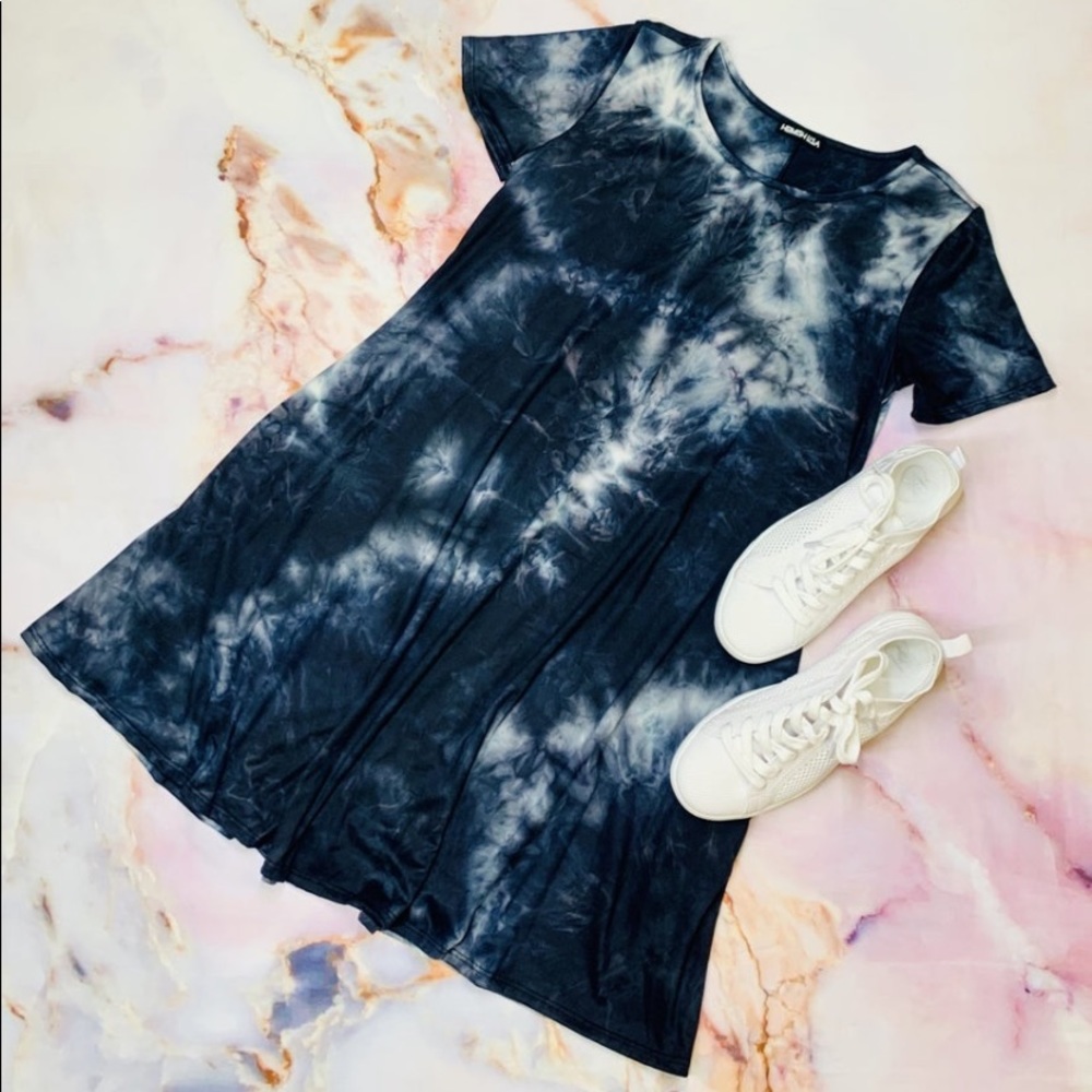 HEIMISH BLACK TIE DYE DRESS WITH POCKETS